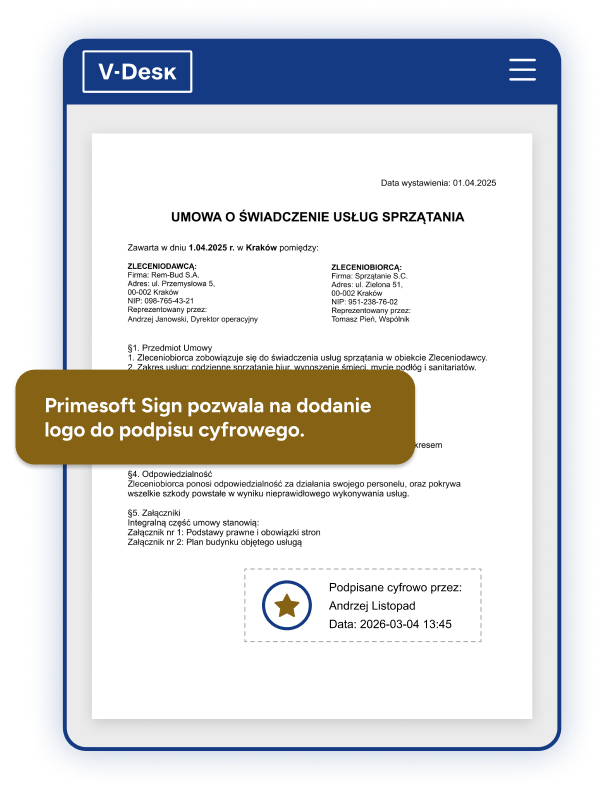 Personalizacja podpisu elektronicznego w Primesoft Sign