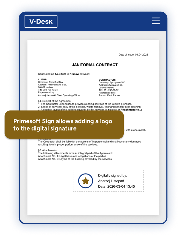 Primesoft Sign 38 Electronic Signature Personalization in Primesoft Sign