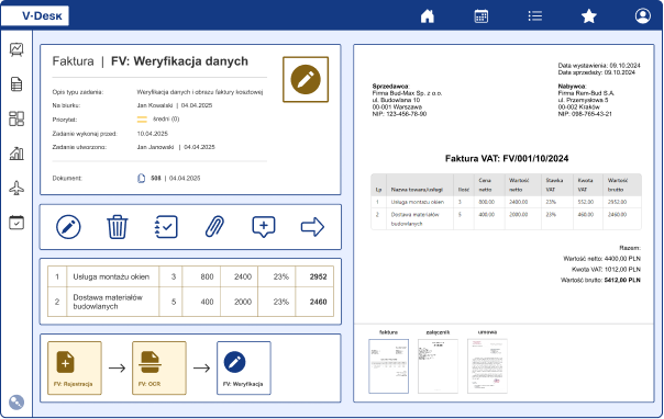 Faktury i księgowość 1 V Desk Faktury