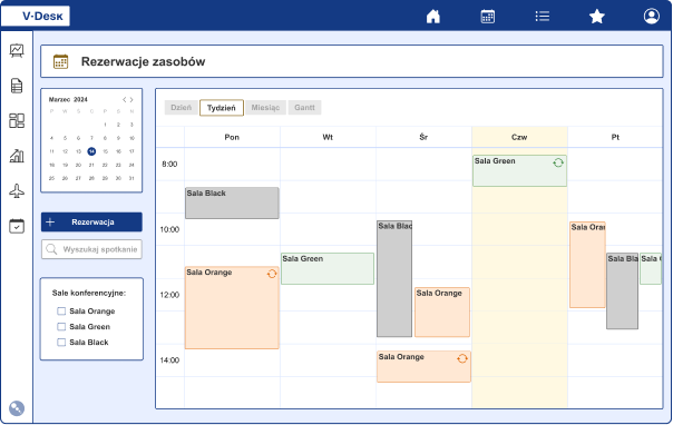 Rezerwacje zasobów 1 V Desk Rezerwacje zasobow 1
