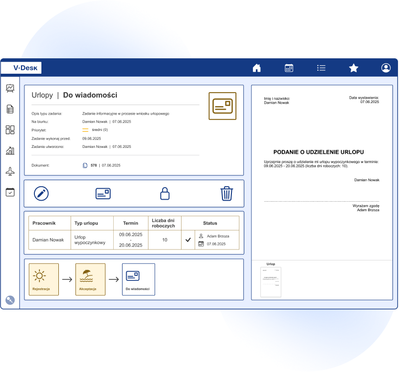 Elektroniczne wnioski urlopowe i zarządzanie urlopami w systemie V-Desk