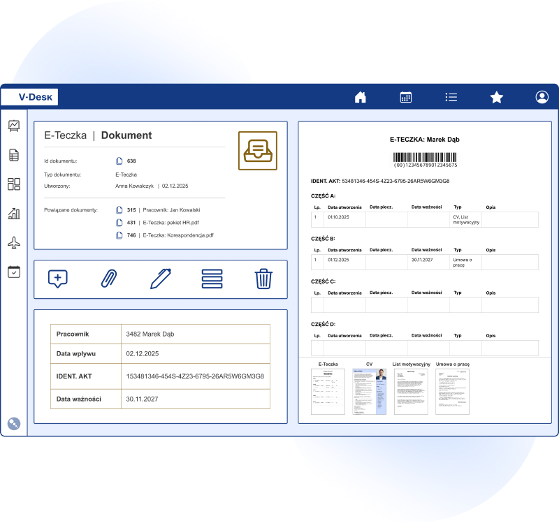 Cyfrowe akta osobowe: e-Teczka w systemie V-Desk